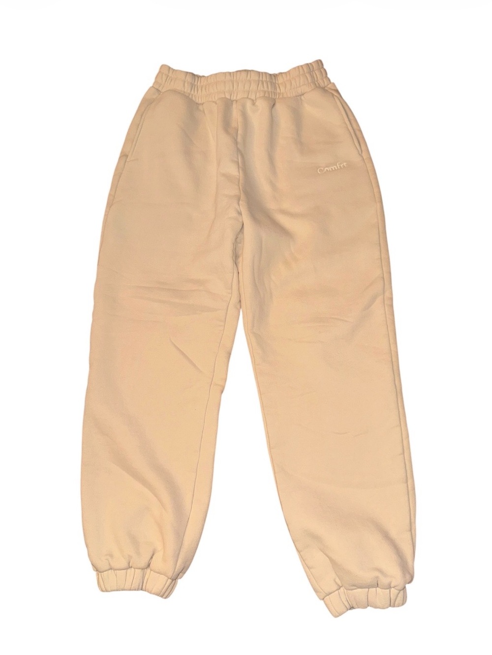 COMFRT cream joggers athleisure sporty comfy loungewear cozy minimal style